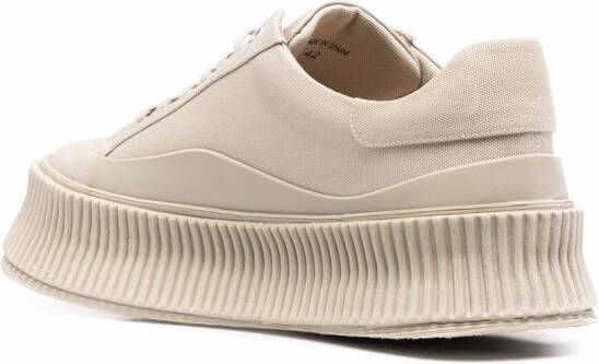 Jil Sander Sneakers met plateauzool Beige