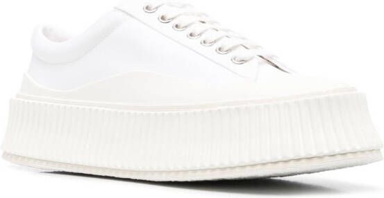 Jil Sander Sneakers met ronde neus Wit