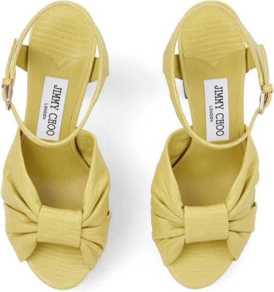 Jimmy Choo Heloise 120 mm sandalen met plateauzool Geel