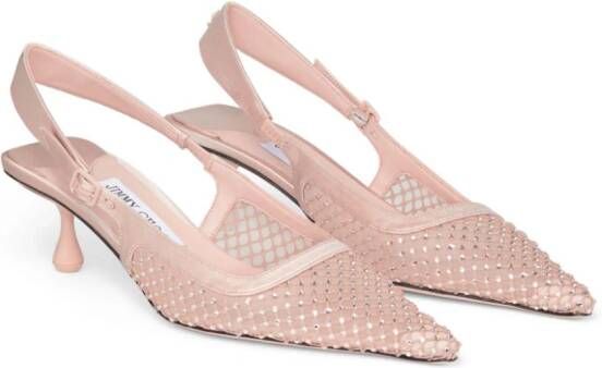 Jimmy Choo 50mm Amel crystal-embellished pumps Roze