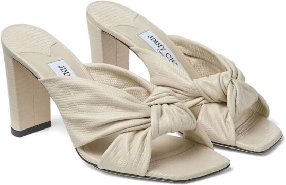 Jimmy Choo 85 mm Avenue sandalen met gedraaid detail Beige