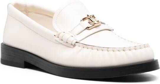 Jimmy Choo Addie leren loafers Wit