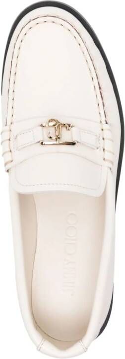 Jimmy Choo Addie leren loafers Wit