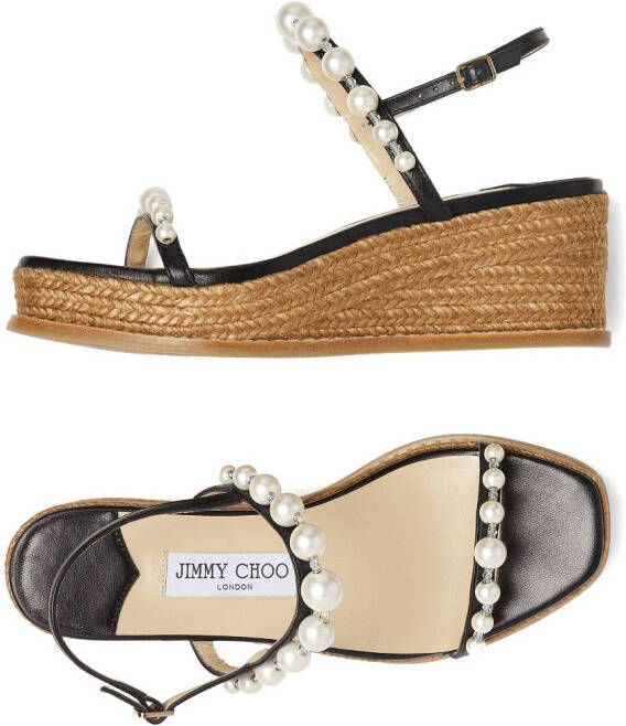 Jimmy Choo Amatuus sandalen met sleehak Zwart