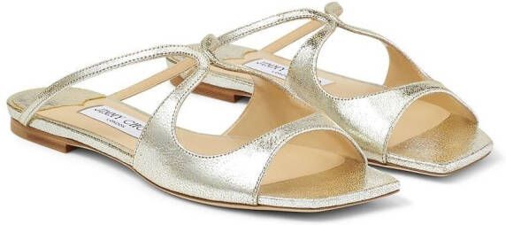 Jimmy Choo Anise metallic muiltjes Goud