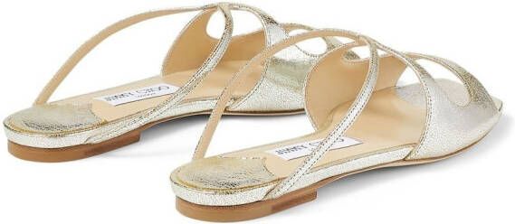 Jimmy Choo Anise metallic muiltjes Goud