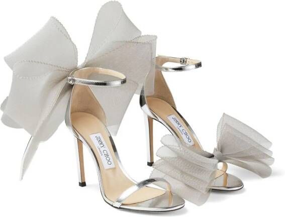 Jimmy Choo Aveline sandalen met strikdetail Zilver