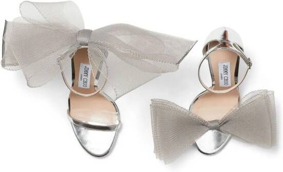 Jimmy Choo Aveline sandalen met strikdetail Zilver