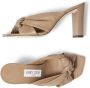 Jimmy Choo 95 mm Avenue leren muiltjes met geknoopt detail Beige - Thumbnail 4