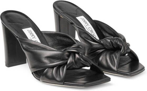 Jimmy Choo Avenue 85 mm leren muiltjes Zwart