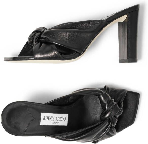 Jimmy Choo Avenue 85 mm leren muiltjes Zwart