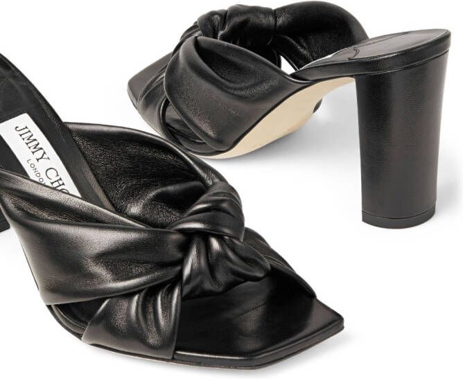 Jimmy Choo Avenue 85 mm leren muiltjes Zwart