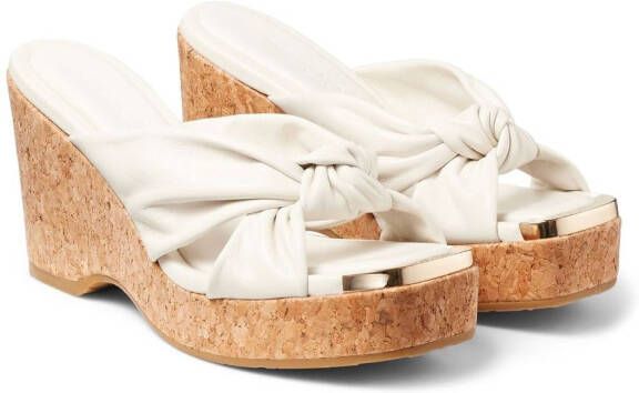 Jimmy Choo 95 mm Avenue sandalen met sleehak Wit