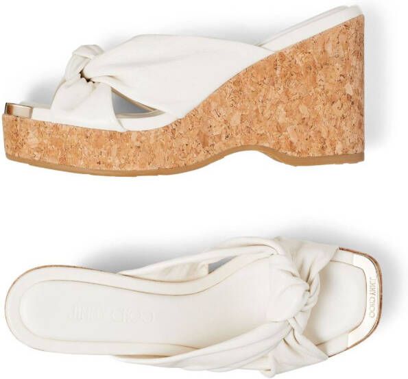 Jimmy Choo 95 mm Avenue sandalen met sleehak Wit