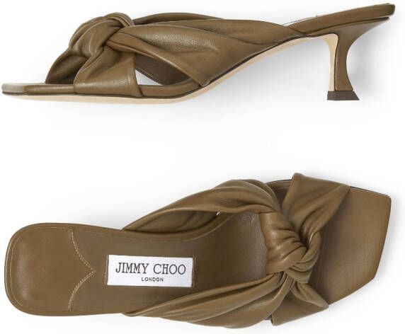 Jimmy Choo Avenue muiltjes met gedraaid detail Groen