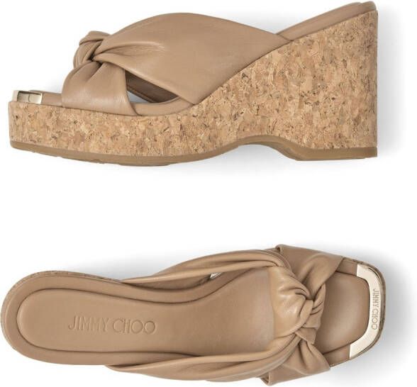 Jimmy Choo Avenue muiltjes met sleehak Bruin