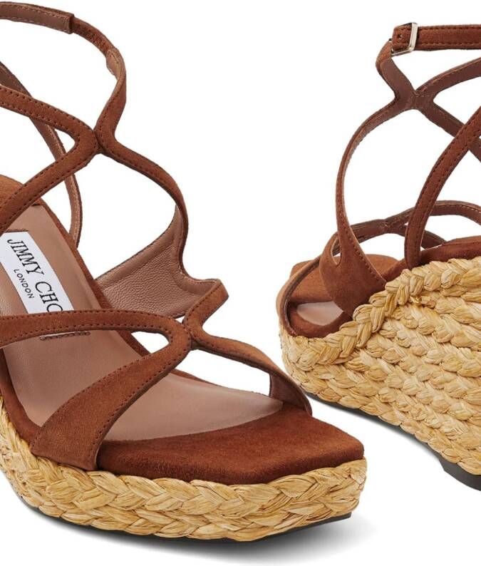 Jimmy Choo Ayla sandalen met sleehak Bruin