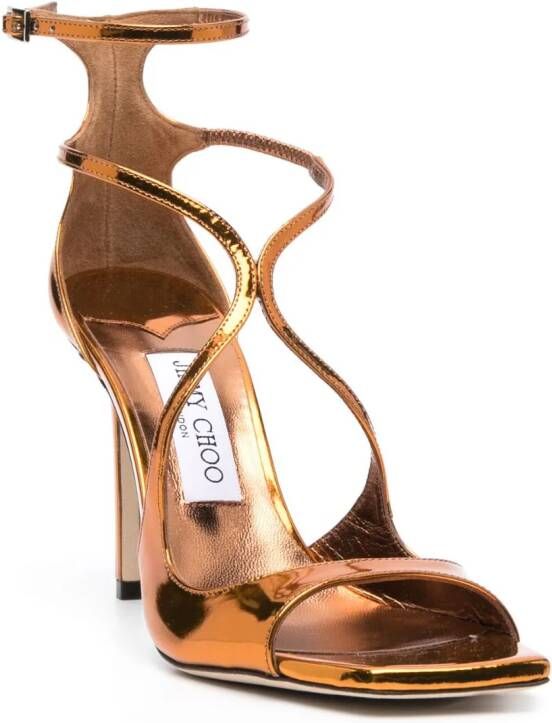 Jimmy Choo Azia sandalen met metallic-effect Bruin