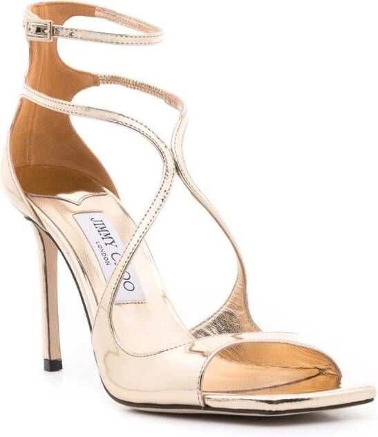 Jimmy Choo Azia metallic sandalen Goud