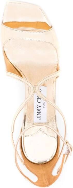 Jimmy Choo Azia metallic sandalen Goud