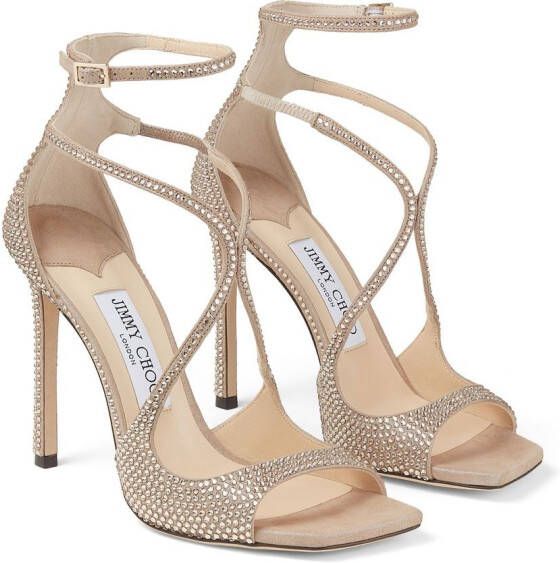 Jimmy Choo Azia sandalen verfraaid met kristal Beige