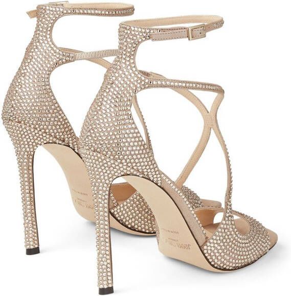 Jimmy Choo Azia sandalen verfraaid met kristal Beige