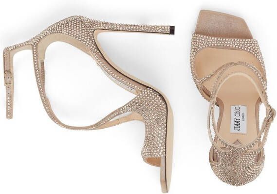 Jimmy Choo Azia sandalen verfraaid met kristal Beige