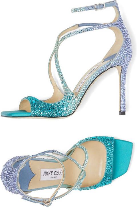 Jimmy Choo Azia sandalen verfraaid met kristal Blauw