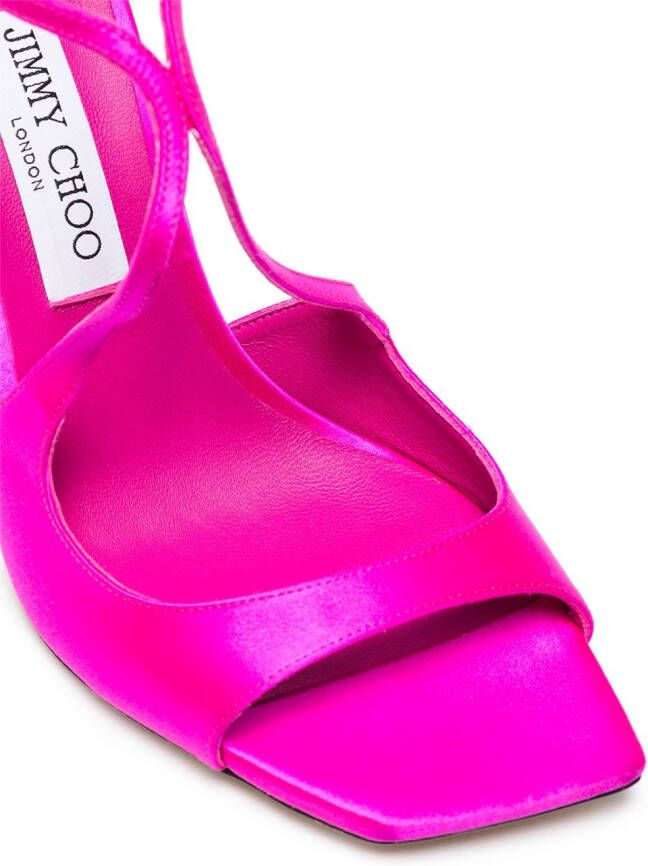 Jimmy Choo Azia satijnen sandalen Roze