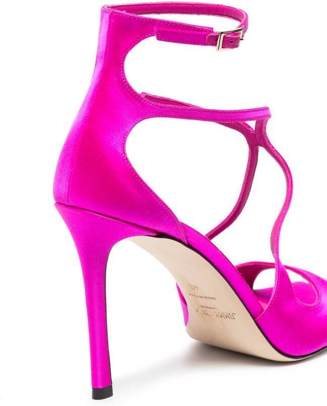 Jimmy Choo Azia satijnen sandalen Roze