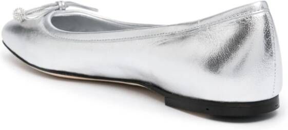 Jimmy Choo Ballerina's met metallic-effect Zilver