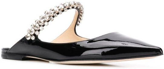 Jimmy Choo Bing ballerina's verfraaid met kristallen Zwart