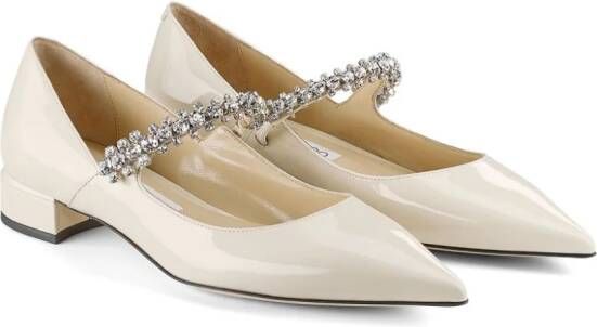 Jimmy Choo Bing ballerina's met kristallen gesp Beige