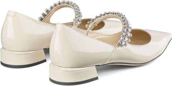 Jimmy Choo Bing ballerina's met kristallen gesp Beige