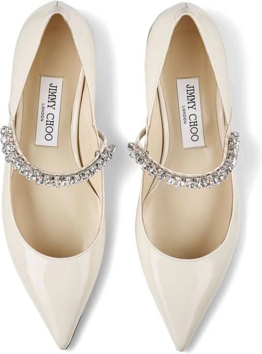 Jimmy Choo Bing ballerina's met kristallen gesp Beige