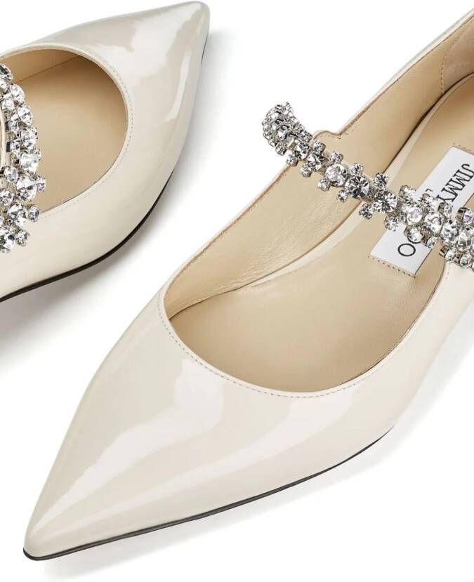 Jimmy Choo Bing ballerina's met kristallen gesp Beige