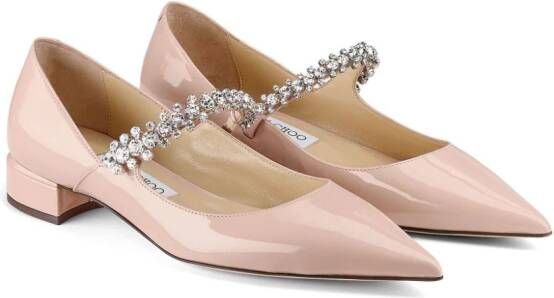 Jimmy Choo Bing ballerina's met kristallen gesp Roze