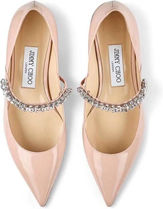 Jimmy Choo Bing ballerina's met kristallen gesp Roze