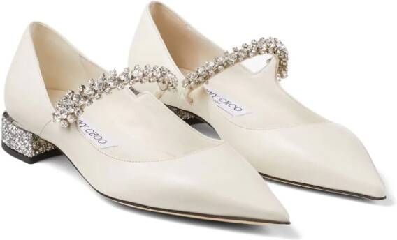 Jimmy Choo Bing ballerina's met kristallen gesp Wit