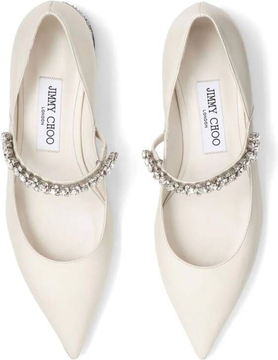 Jimmy Choo Bing ballerina's met kristallen gesp Wit