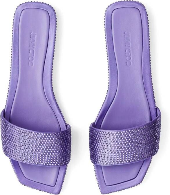 Jimmy Choo Clovis slippers verfraaid met kristallen Paars