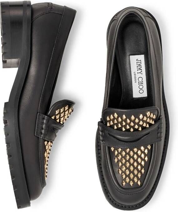 Jimmy Choo Deanna loafers verfraaid met studs Zwart