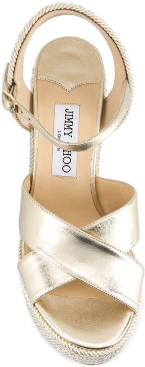 Jimmy Choo Dellena espadrilles met sleehak Goud