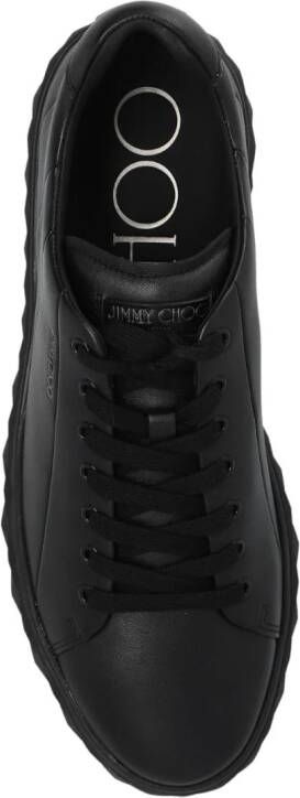 Jimmy Choo Diamond Light leren sneakers Zwart