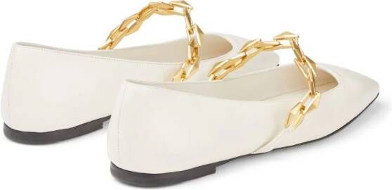 Jimmy Choo Diamond Tilda leren ballerina's Wit