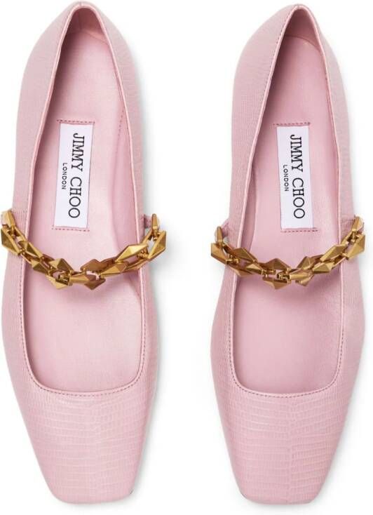 Jimmy Choo Diamond Tilda leren ballerina's Roze