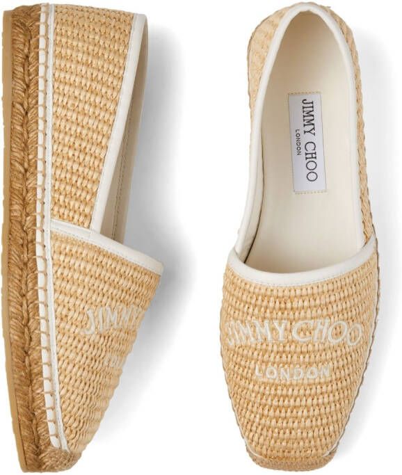 Jimmy Choo Dru raffia espadrilles Beige