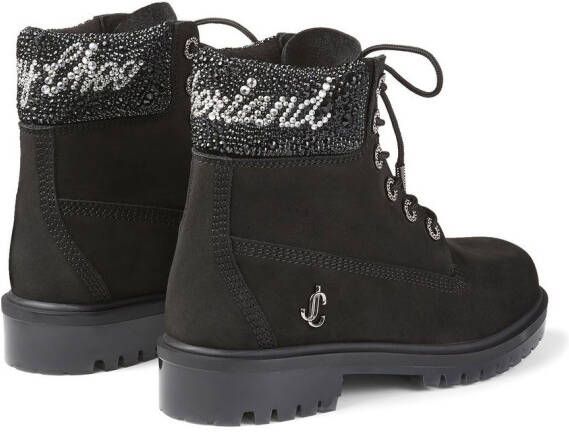 Jimmy Choo x Timberland laarzen met kristallen Zwart