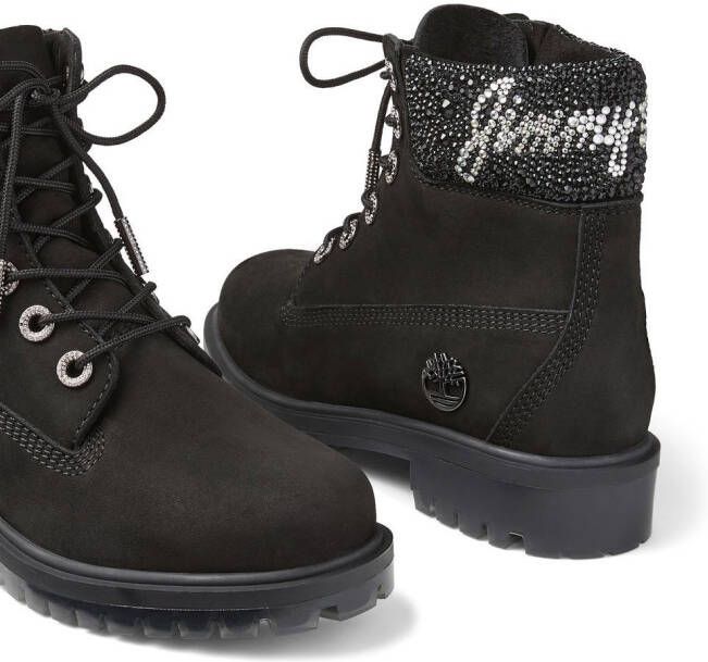 Jimmy Choo x Timberland laarzen met kristallen Zwart