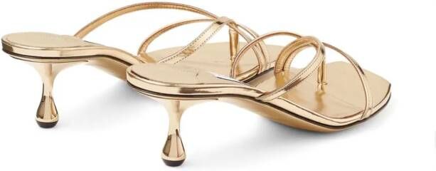 Jimmy Choo Etana 50 mm sandalen Goud